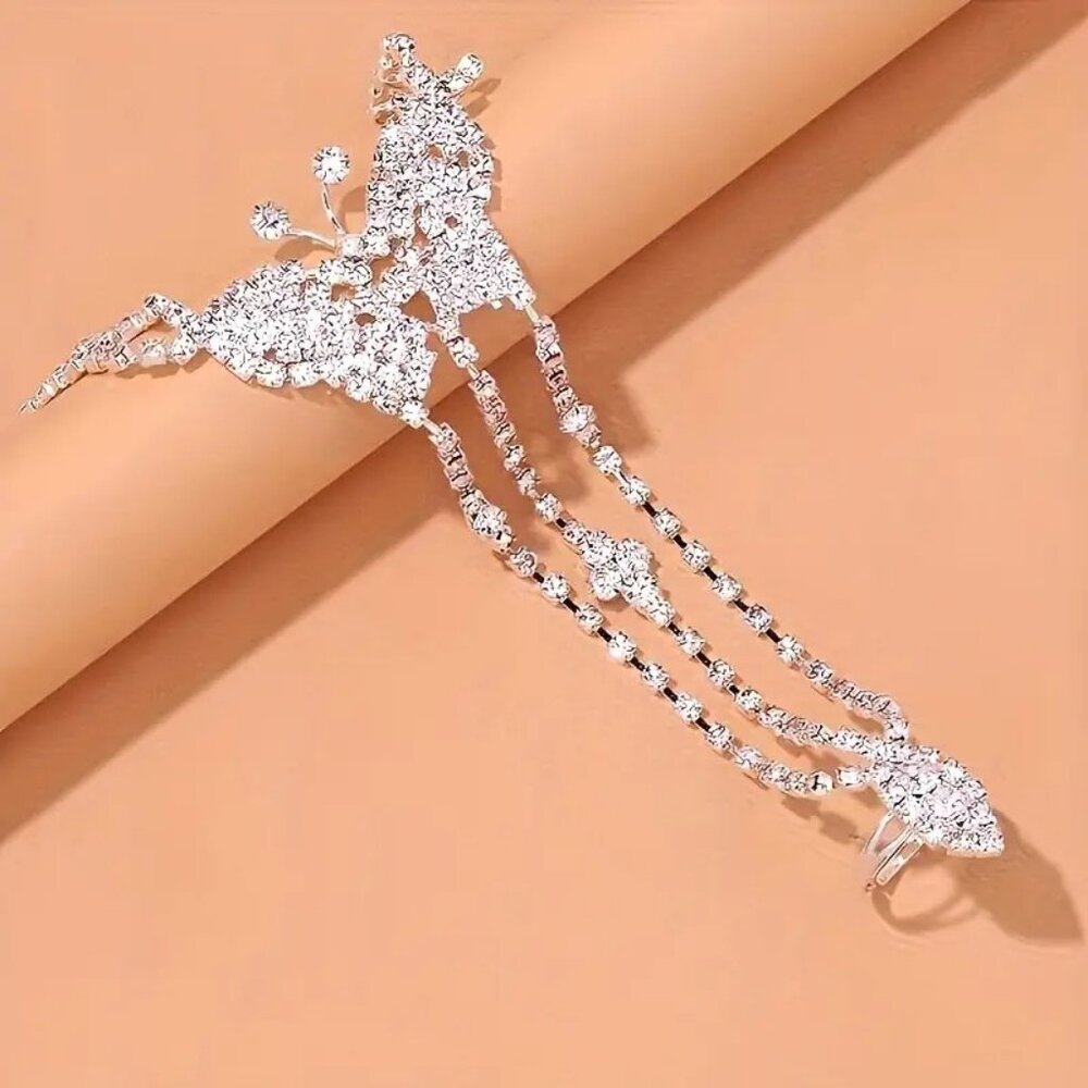 New Womens Unique Crystals & Silver Anklet or Bracelet 7-9"